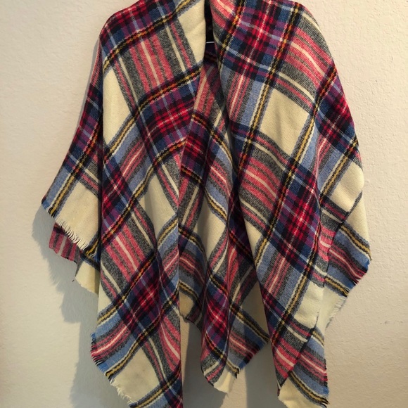 ASOS Oversized Square Scarf in Check- Multi - Picture 3 of 5